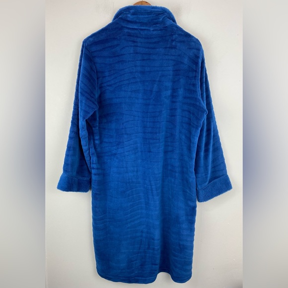 Miss Elaine size Small Women’s Blue Long Sleeve Zip Up Robe - Picture 6 of 6